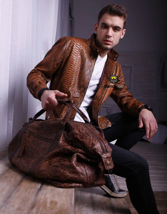Crocodile and python leather men's bags